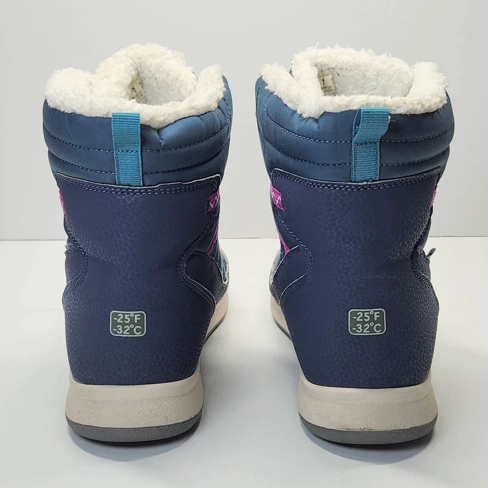 Merrell Boots Girls Size 6 Blue Waterproof Insulated Fur Winter Snow MK166125